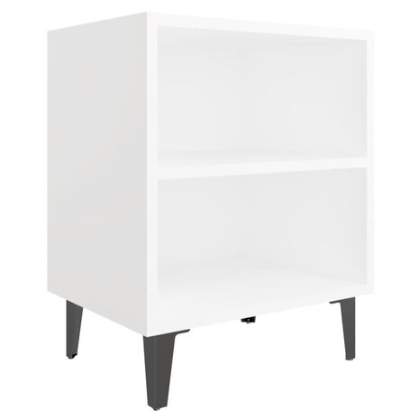 Nachtkastje met metalen poten 40x30x50 cm wit 8720286356067 2