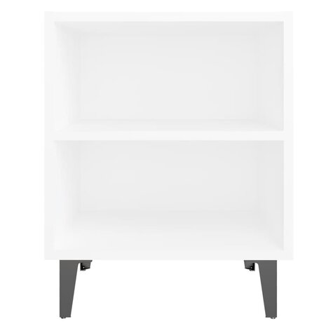 Nachtkastje met metalen poten 40x30x50 cm wit 8720286356067 4