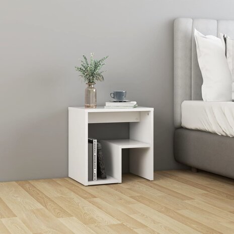 Nachtkastje 40x30x40 cm bewerkt hout wit 8720286558348 1