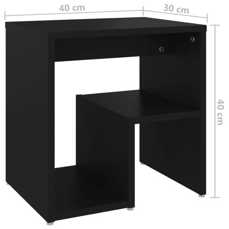 Nachtkastje 40x30x40 cm bewerkt hout zwart 8720286558362 6