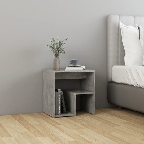Nachtkastje 40x30x40 cm bewerkt hout betongrijs 8720286558423 1
