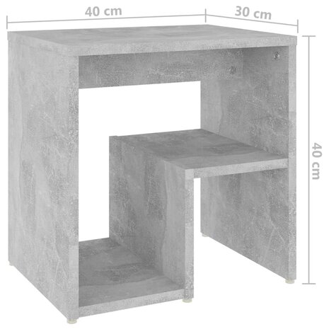 Nachtkastje 40x30x40 cm bewerkt hout betongrijs 8720286558423 6