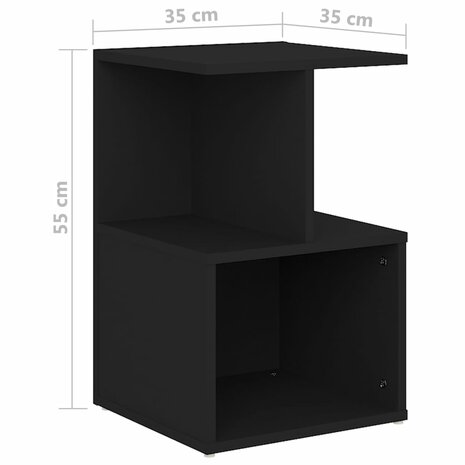 Nachtkastje 35x35x55 cm bewerkt hout zwart 8720286558546 6