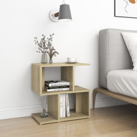 Nachtkastje 50x30x51,5 cm bewerkt hout sonoma eikenkleurig 8720286558768 1