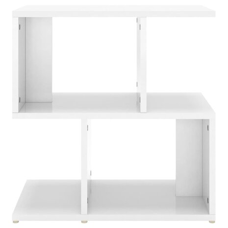 Nachtkastje 50x30x51,5 cm bewerkt hout hoogglans wit 8720286558829 5