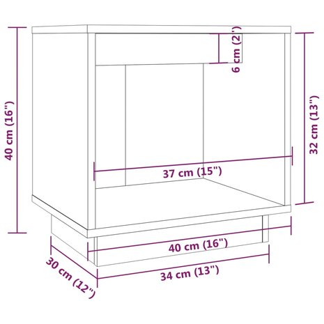 Nachtkastje 40x30x40 cm massief grenenhout grijs 8720286841655 7
