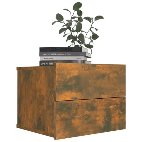Nachtkastje 40x30x30 cm bewerkt hout gerookt eikenkleurig 8720286976166 3