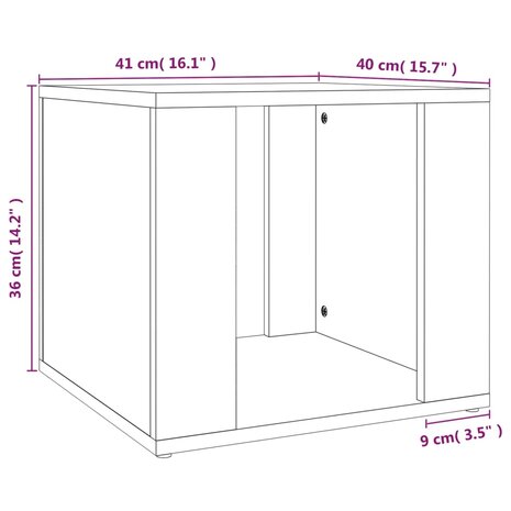 Nachtkastje 41x40x36 cm bewerkt hout bruineikenkleurig 8720845667160 8