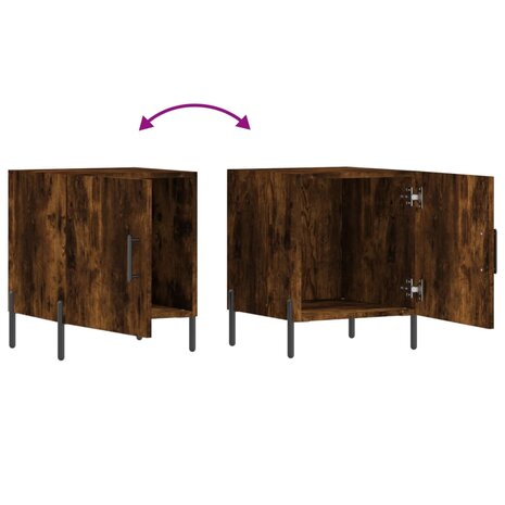 Nachtkastje 40x40x50 cm bewerkt hout gerookt eikenkleurig 8720845911690 9