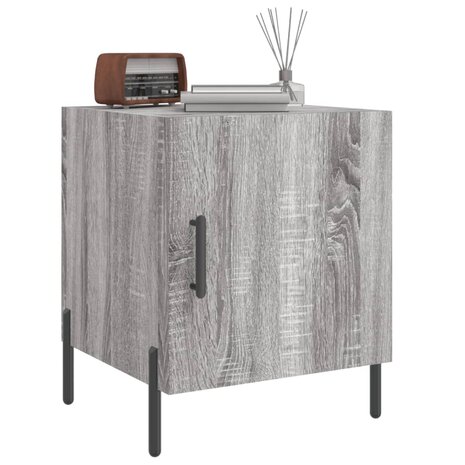 Nachtkastje 40x40x50 cm bewerkt hout grijs sonoma eikenkleurig 8720845911713 4