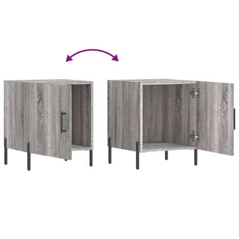 Nachtkastje 40x40x50 cm bewerkt hout grijs sonoma eikenkleurig 8720845911713 9