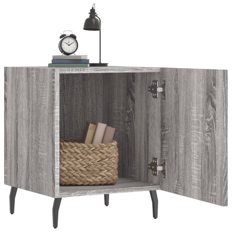 Nachtkastje 40x40x50 cm bewerkt hout grijs sonoma eikenkleurig 8720845911874 3