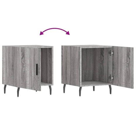Nachtkastje 40x40x50 cm bewerkt hout grijs sonoma eikenkleurig 8720845911874 9