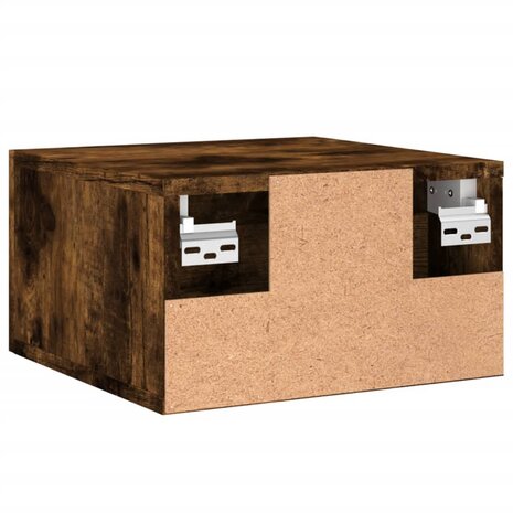 Nachtkastje wandgemonteerd 35x35x20 cm gerookt eikenkleurig 8720845946876 8