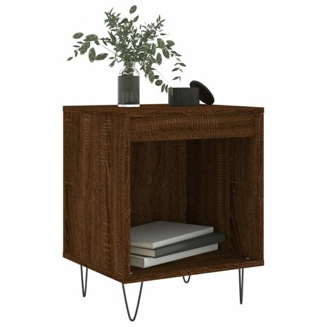 Nachtkastje 40x35x50 cm bewerkt hout bruin eikenkleur 8721012111134 3