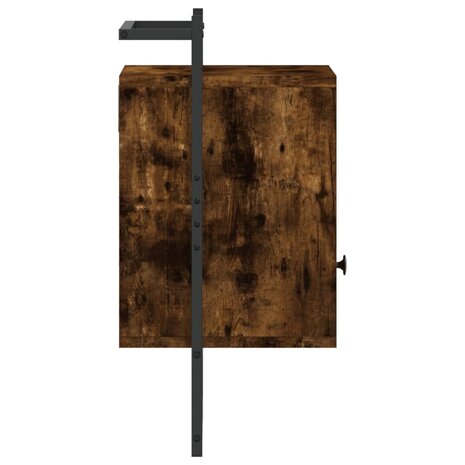 Nachtkastje wandgemonteerd 40x30x61 cm hout gerookt eikenkleur 8720845916008 7