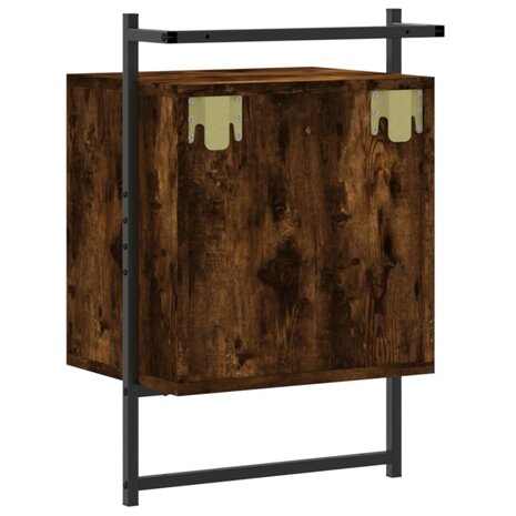 Nachtkastje wandgemonteerd 40x30x61 cm hout gerookt eikenkleur 8720845916008 8