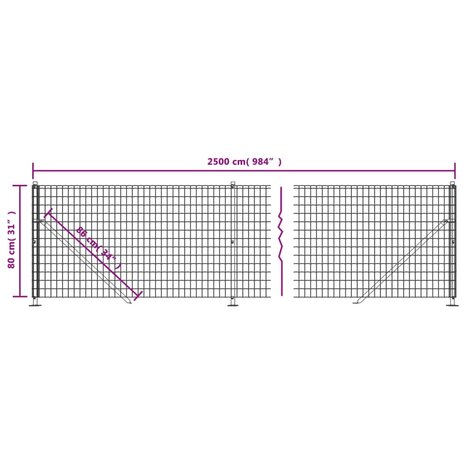 Draadgaashek met flens 0,8x25 m antracietkleurig 8720845780371 6