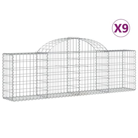Schanskorven 9 st gewelfd 200x30x60/80 cm gegalvaniseerd ijzer 8720845566586 2