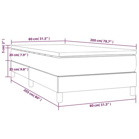 Boxspring met matras stof donkergrijs 80x200 cm 8720845546274 10