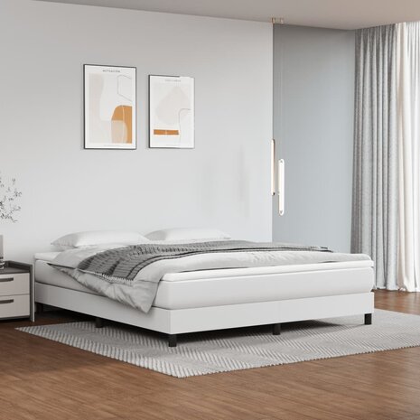 Boxspring met matras kunstleer wit 160x200 cm 8720845547677 1