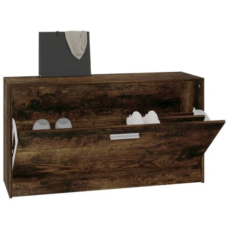 Schoenenbank 80x24x45 cm bewerkt hout gerookt eiken 8720286946152 4