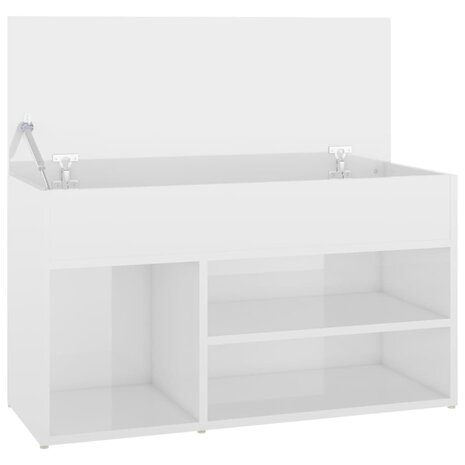 Schoenenbank 80x30x45 cm bewerkt hout hoogglans wit 8720286643501 7