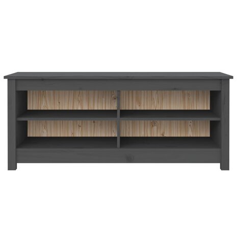 Schoenenbank 110x38x45,5 cm massief grenenhout grijs 8720286922675 3
