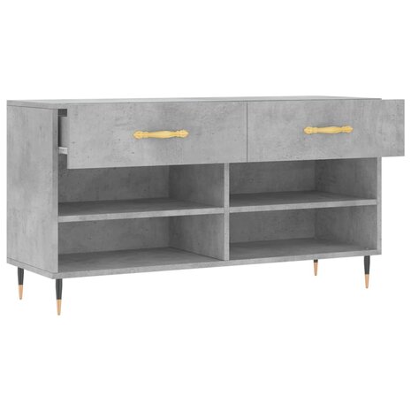 Schoenenbank 102x35x55 cm bewerkt hout betongrijs 8720845442002 5