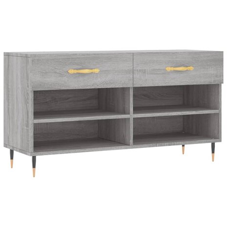 Schoenenbank 102x35x55 cm bewerkt hout grijs sonoma eikenkleur 8720845442026 2
