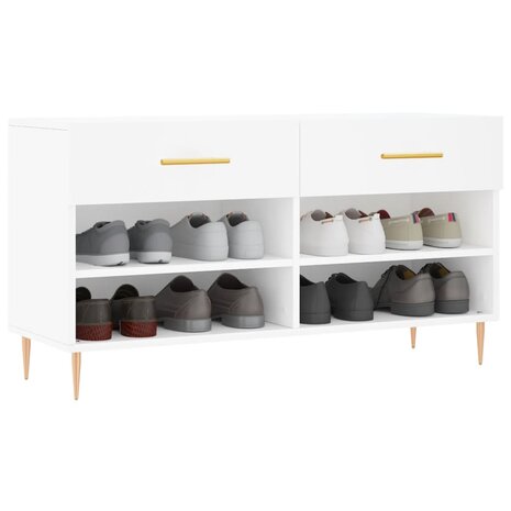 Schoenenbank 102x35x55 cm bewerkt hout wit 8720845442040 3
