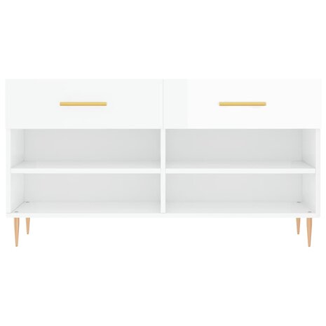 Schoenenbank 102x35x55 cm bewerkt hout hoogglans wit 8720845442064 6