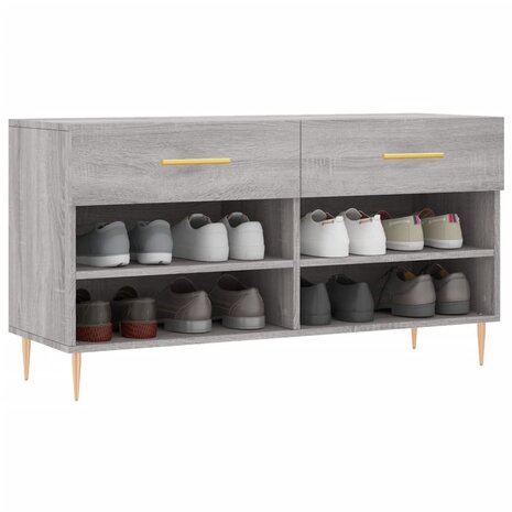 Schoenenbank 102x35x55 cm bewerkt hout grijs sonoma eikenkleur 8720845442101 3