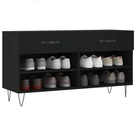 Schoenenbank 102x35x55 cm bewerkt hout zwart 8720845442132 3