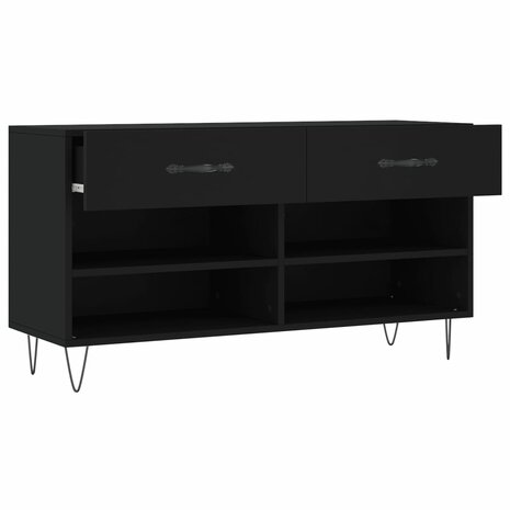 Schoenenbank 102x35x55 cm bewerkt hout zwart 8720845442132 5