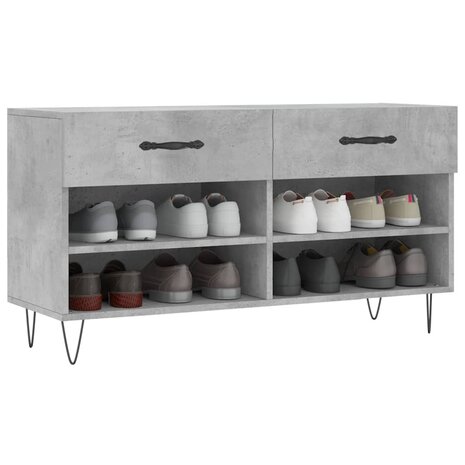 Schoenenbank 102x35x55 cm bewerkt hout betongrijs 8720845442163 3