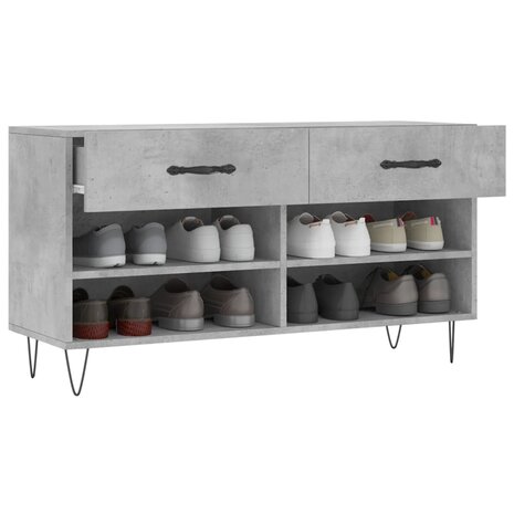 Schoenenbank 102x35x55 cm bewerkt hout betongrijs 8720845442163 4