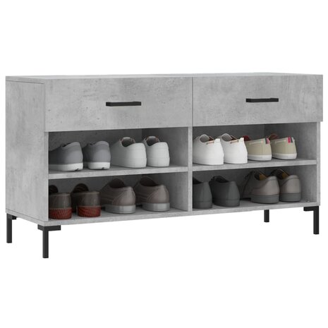 Schoenenbank 102x35x55 cm bewerkt hout betongrijs 8720845442248 3