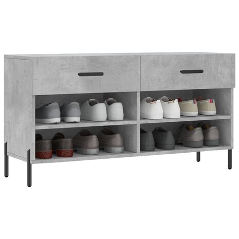 Schoenenbank 102x35x55 cm bewerkt hout betongrijs 8720845442323 3