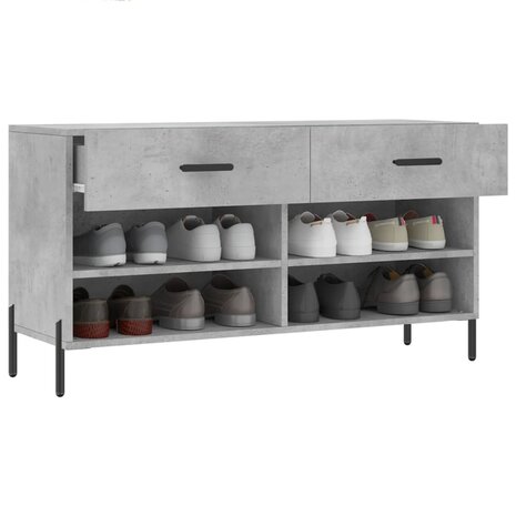 Schoenenbank 102x35x55 cm bewerkt hout betongrijs 8720845442323 4