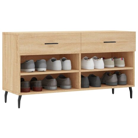 Schoenenbank 102x35x55 cm bewerkt hout sonoma eikenkleurig 8720845442392 3