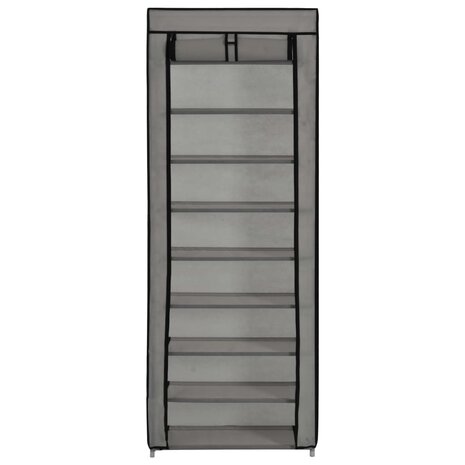 Schoenenkast met hoes 57x29x162 cm stof grijs 8719883564760 2