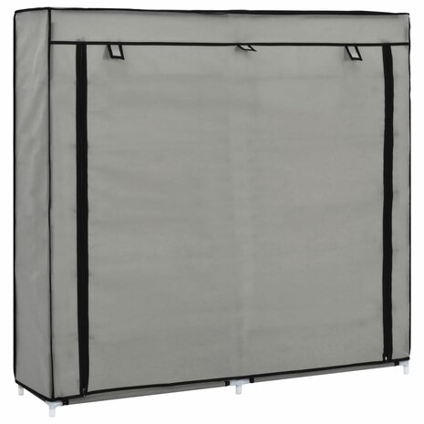 Schoenenkast met hoes 115x28x110 cm stof grijs 8719883564784 1