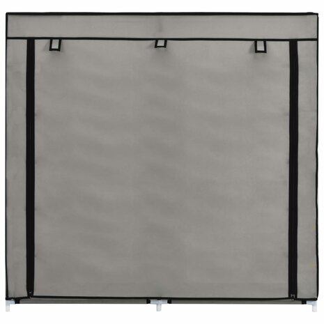 Schoenenkast met hoes 115x28x110 cm stof grijs 8719883564784 4