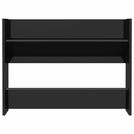 Wandschoenenkast 80x18x60 cm bewerkt hout hoogglans zwart 8720286559567 4