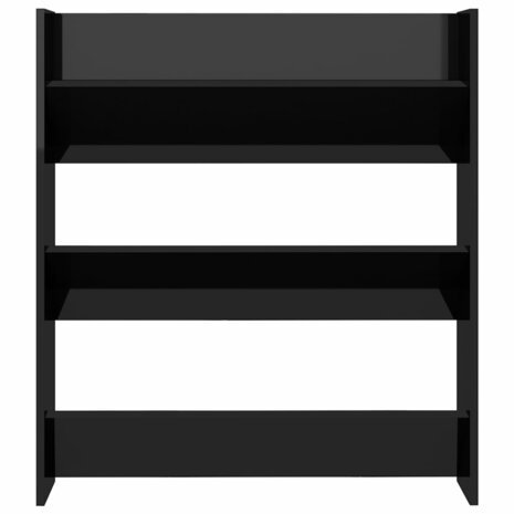 Wandschoenenkast 80x18x90 cm bewerkt hoogglans zwart 8720286559925 4