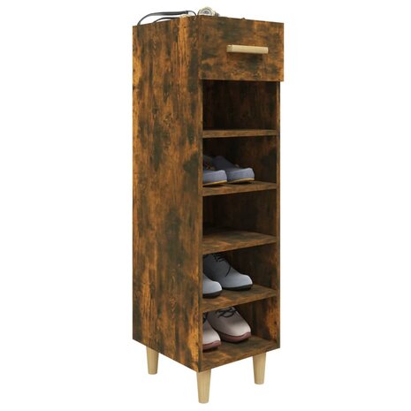 Schoenenkast 30x35x105 cm bewerkt hout gerookt eikenkleurig 8720287086680 6
