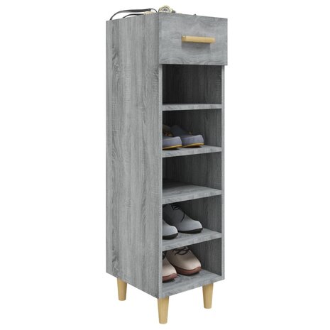 Schoenenkast 30x35x105 cm bewerkt hout grijs sonoma eikenkleur 8720287086697 6