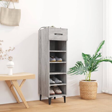 Schoenenkast 30x35x105 cm bewerkt hout grijs sonoma eikenkleur 8720287086727 1