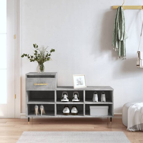 Schoenenkast 102x36x60 cm bewerkt hout betongrijs 8721012113992 1